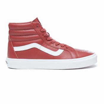 Vans Leather Sk8-Hi Reissue - Miesten Korkeavartiset tennarit - Burnt Henna-blanc De Blanc